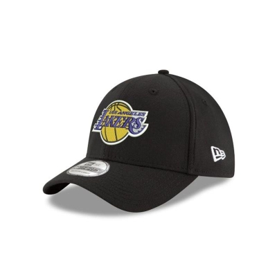 Black Los Angeles Lakers Hat - New Era NBA Team Classic 39THIRTY Stretch Fit Caps USA3529407